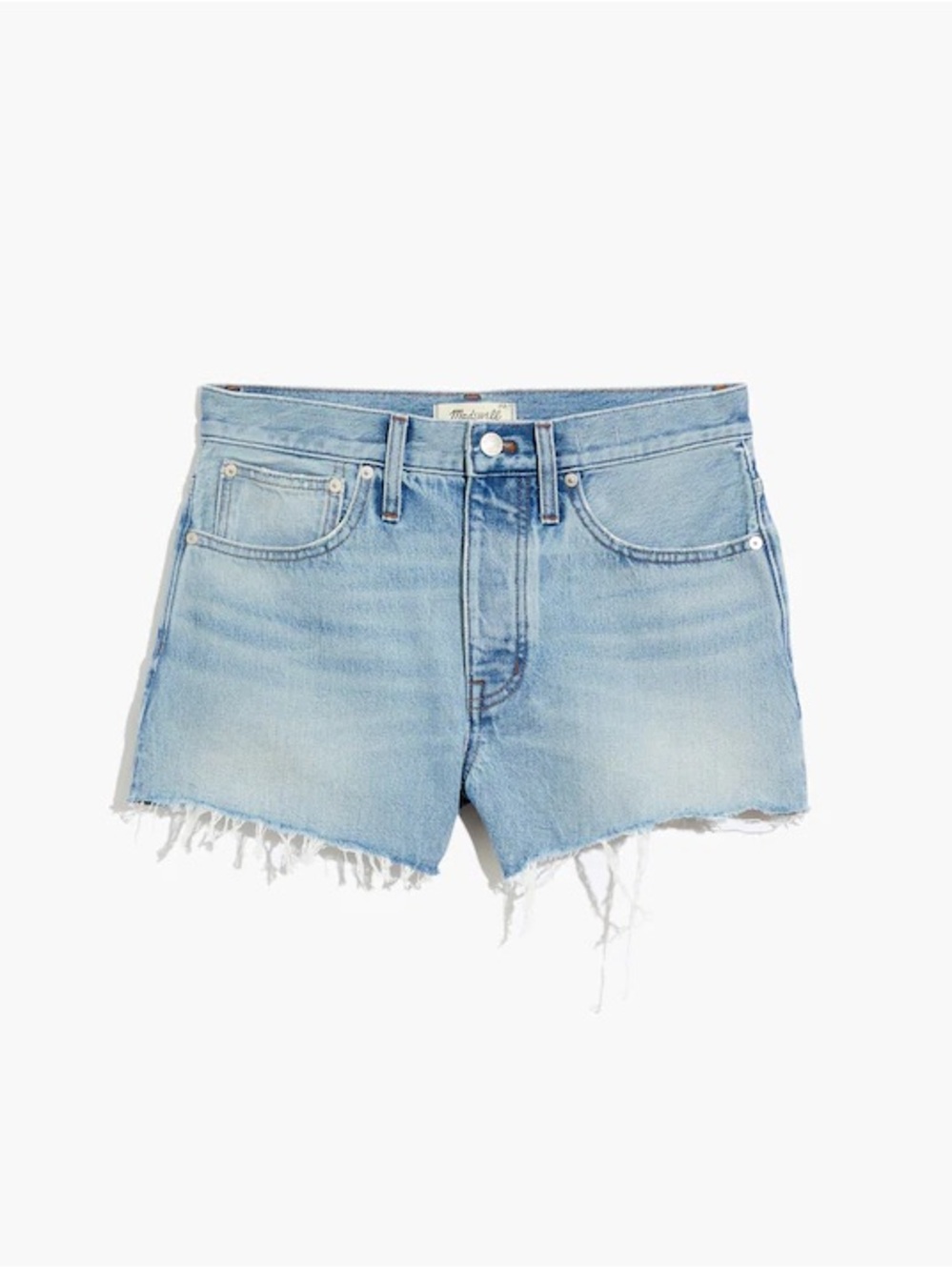 Madewell Light Blue Frayed Hem Denim Shorts